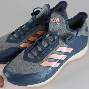 New Adidas Fabela X Boost Size 12 Field Hockey Shoes Denim Blue Pink AC8788